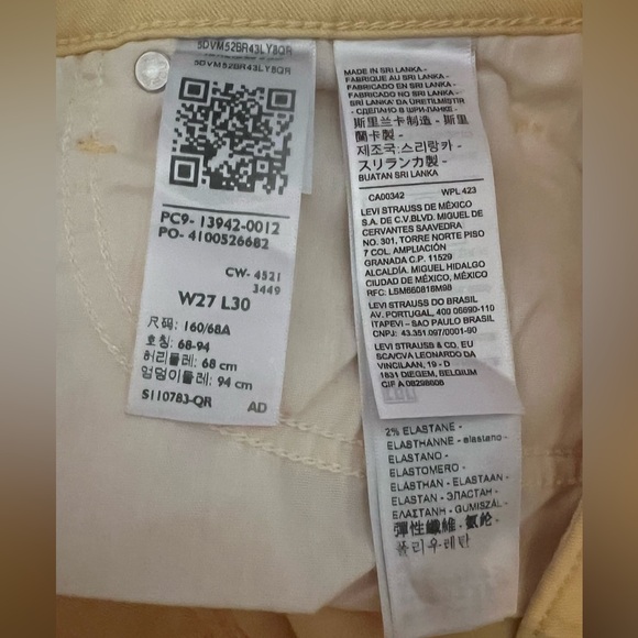 Levi’s 721 high rise skinny jeans yellow - Picture 9 of 9